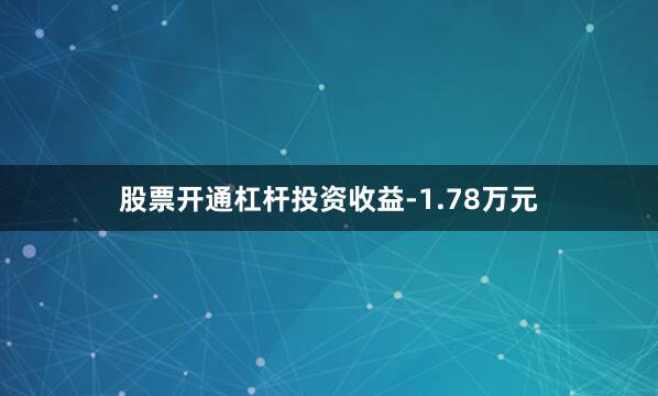 股票开通杠杆投资收益-1.78万元